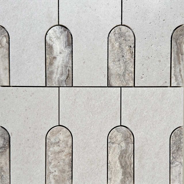 Pio Piccola Gris Limestone & Silver Travertine